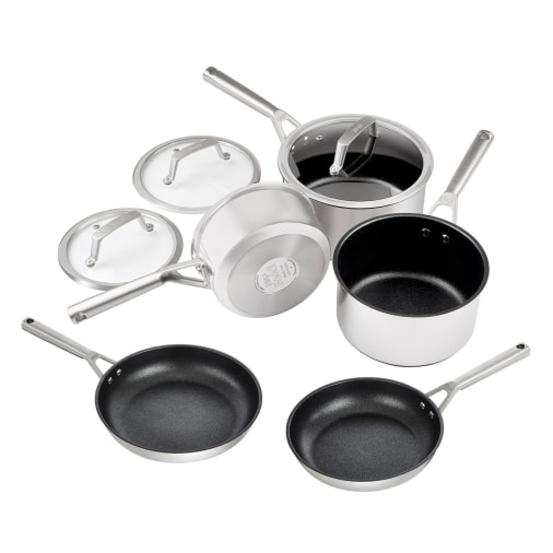 Exclusive Ninja Foodi ZEROSTICK Stainless Steel Cookware Bundle - 5-Piece Set