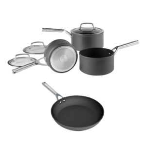 Ninja ZEROSTICK Cookware Bundle: 3-Piece Saucepan Set + 30cm Frying Pan - COOK3300UK