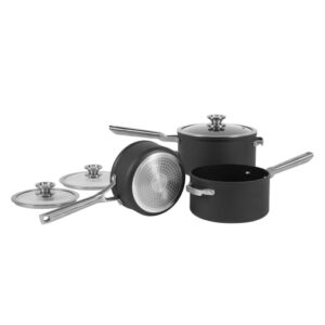 Ninja ZEROSTICK Stackable 3-Piece Saucepan Set - C53000UK