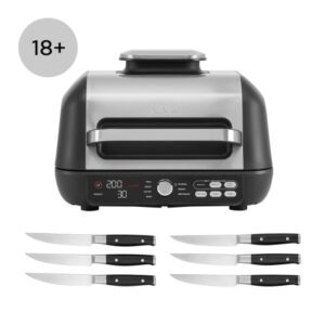 Ninja Foodi MAX Pro Health Grill and Steak Knives Bundle - AG651STEAK