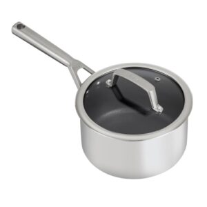 Ninja ZEROSTICK Stainless Steel 18cm Saucepan with Lid - C60218UK