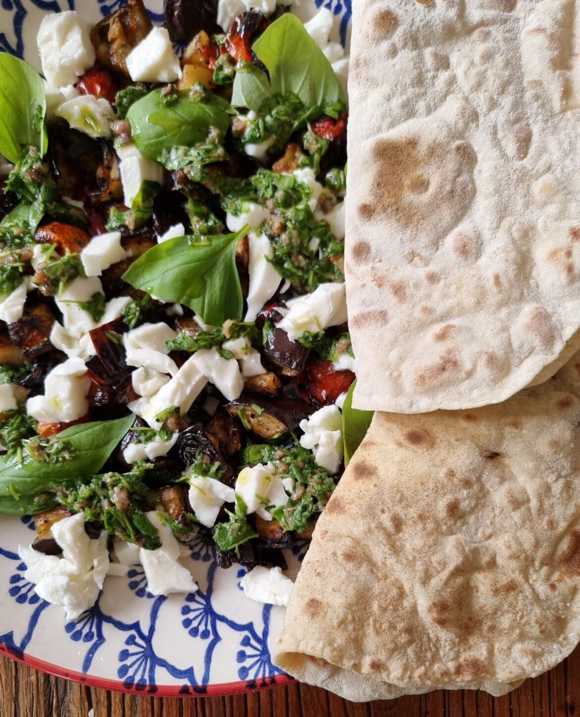 Roasted Aubergines With Coriander and Anchovy Salsa