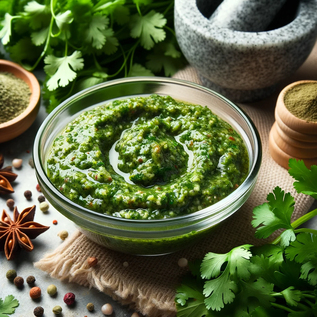 Freshly prepared chermoula sauce