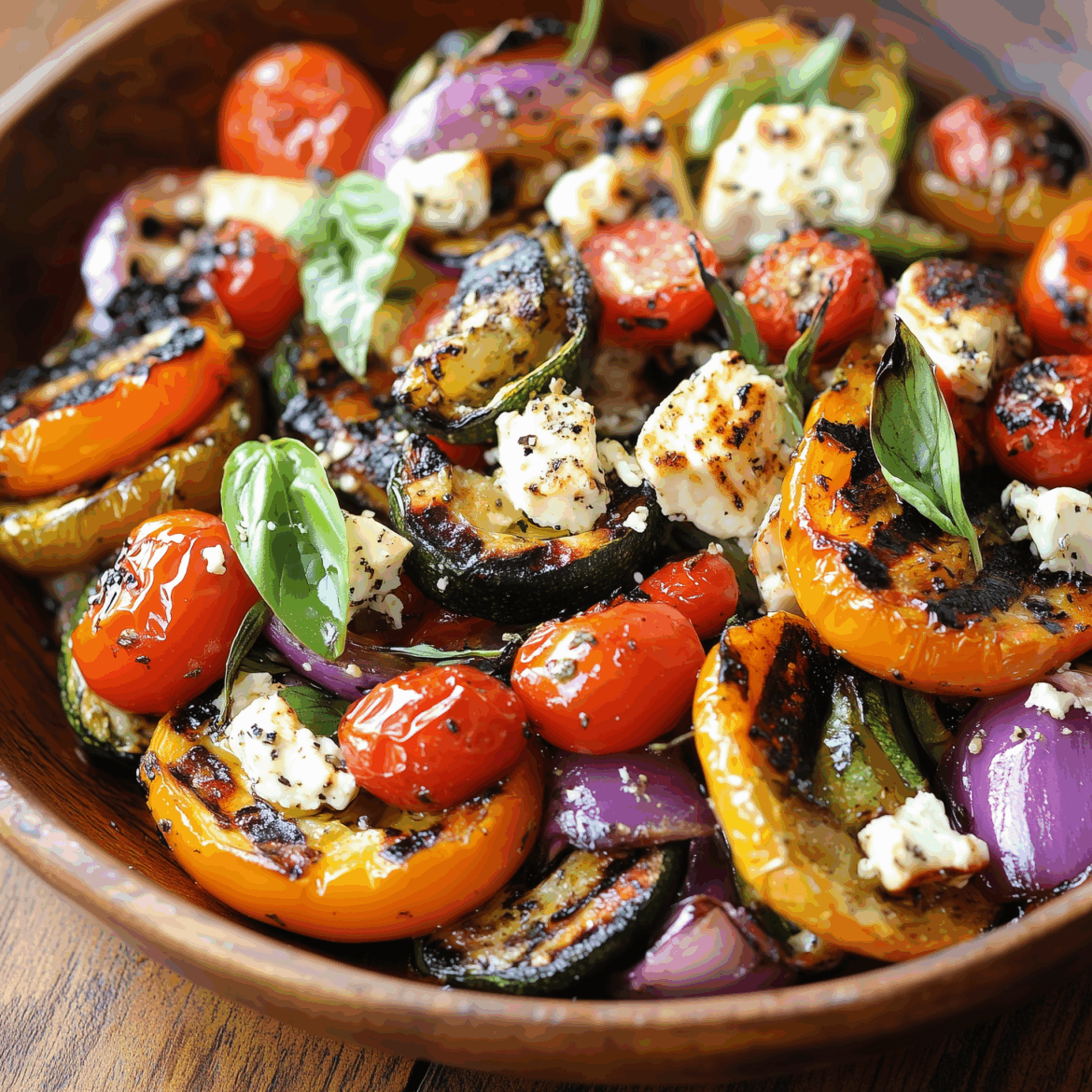Grilled Mediterranean Vegetables with Feta