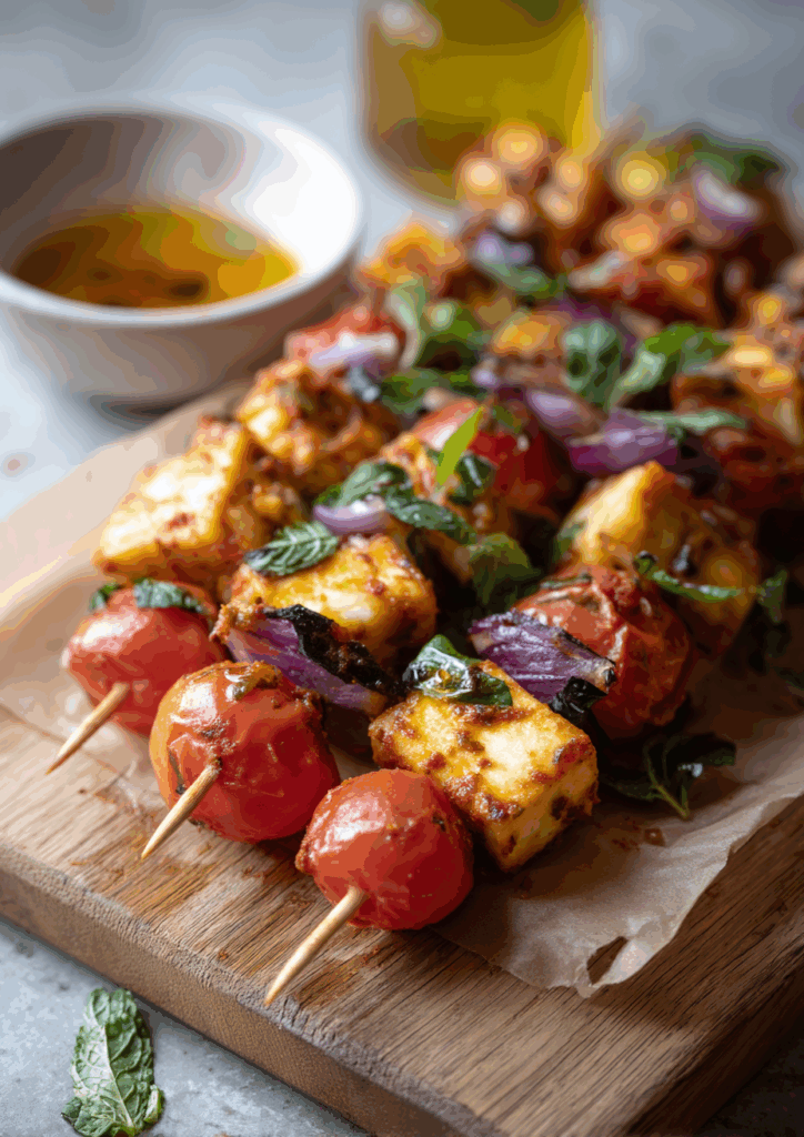 North African Harissa Halloumi Skewers