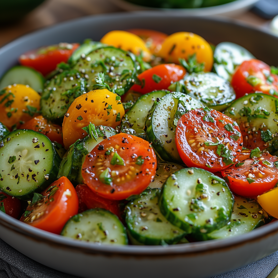 Refreshing Cucumber & Tomato Salad