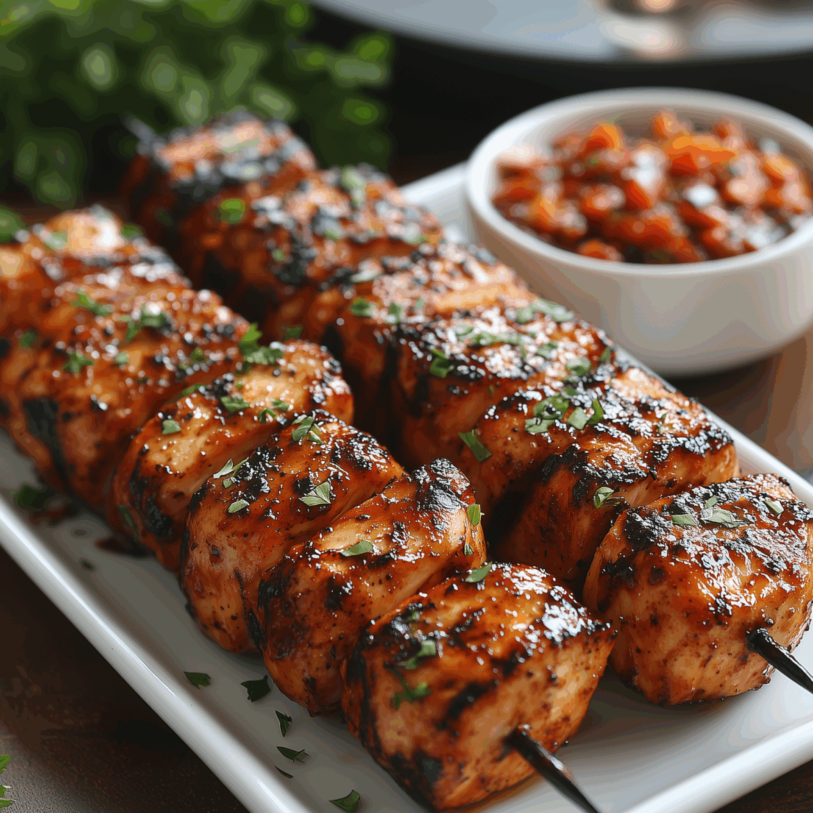 Sweet & Smoky BBQ Chicken Skewers