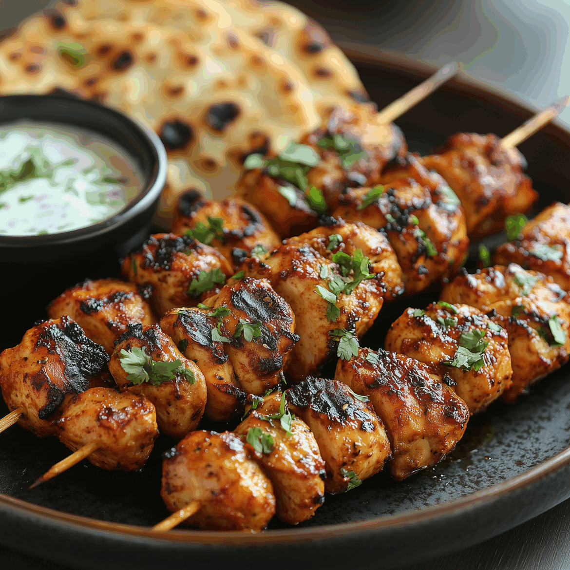 Tandoori Chicken Skewers with Cooling Raita Tandoori Chicken Skewers with Cooling Raita