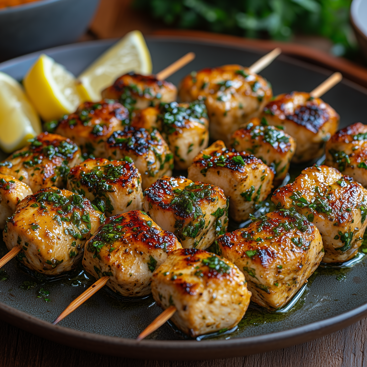 Zesty Chimichurri Chicken Skewers – Argentinian-Style