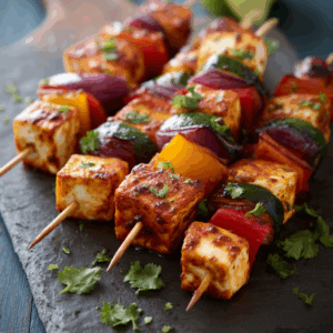 Indian Tandoori Halloumi Skewers