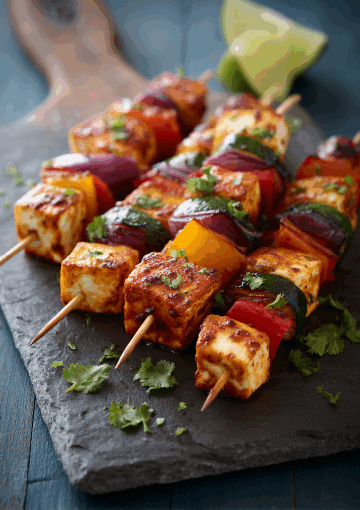 Indian Tandoori Halloumi Skewers