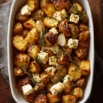 Roasted Potatoes with Baked Feta and Garlic