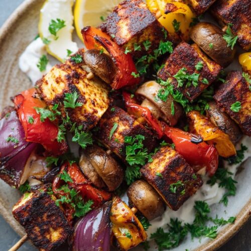 Smoky Paprika And Veg Halloumi Skewers