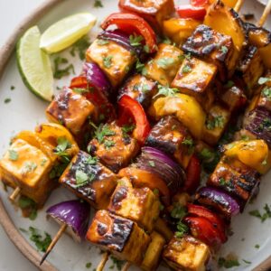 Thai Peanut Halloumi Skewers