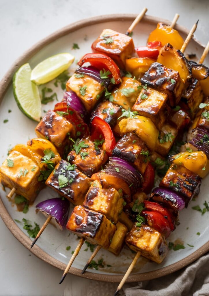 Thai Peanut Halloumi Skewers