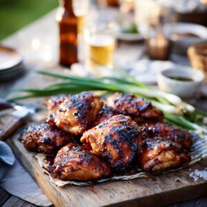 BBQ Chicken Thighs with Honey, Soy and Ginger Glaze