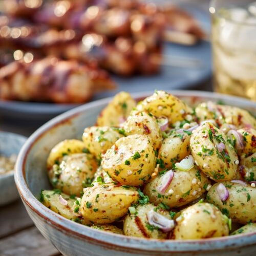 British Potato Salad with Wholegrain Mustard and Spring Onions