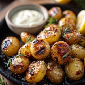 Charred Baby Potatoes with Rosemary, Garlic and Sea Salt