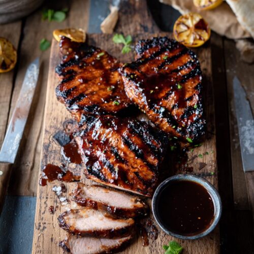 Pork Neck Steaks with Chilli Maple Glaze