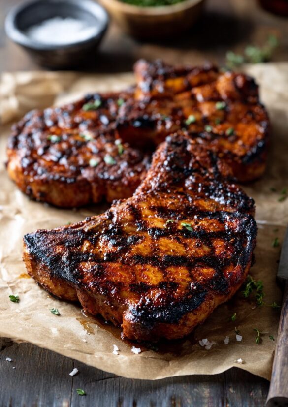 Pork Shoulder Steaks with Smoked Paprika and Garlic Rub