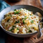 Preserved Lemon Cauliflower Pilaf with Toasted Almonds and Herbs
