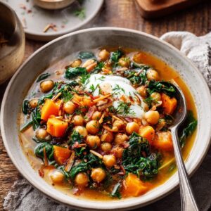 Preserved Lemon Chickpea Stew with Spinach and Sweet Potato