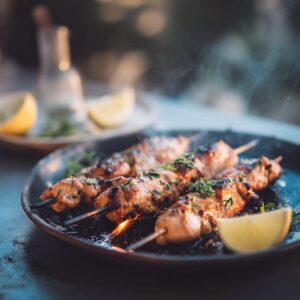 Argentinian-Style BBQ Chicken Skewers with Chimichurri Drizzle