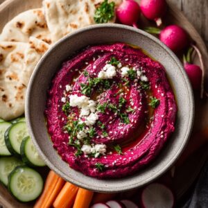 Beetroot Hummus with Lemon and Garlic