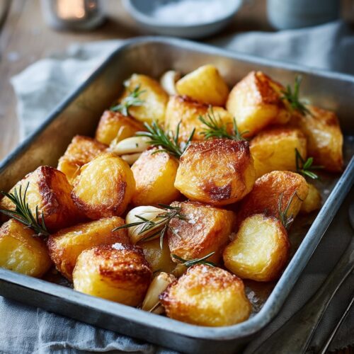 Crispy Roast Potatoes with Garlic, Rosemary and Sea Salt