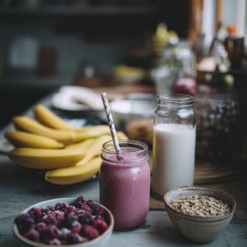 Frozen Fruit Smoothie with Mixed Berries and Banana