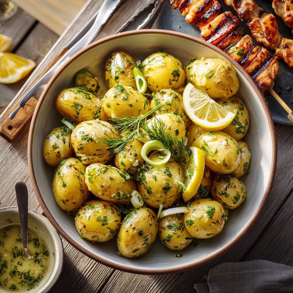 Herby Lemon and Spring Onion New Potatoes for the BBQ