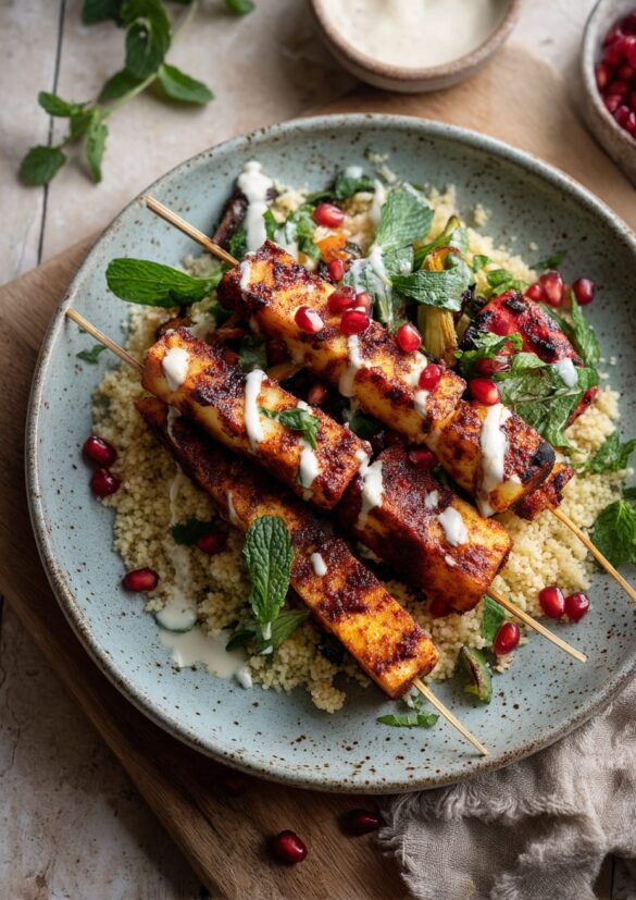 How To Put Halloumi On BBQ Skewers Without It Breaking