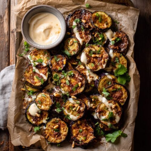 Roasted Courgette and Aubergine with Ras el Hanout and Tahini Drizzle