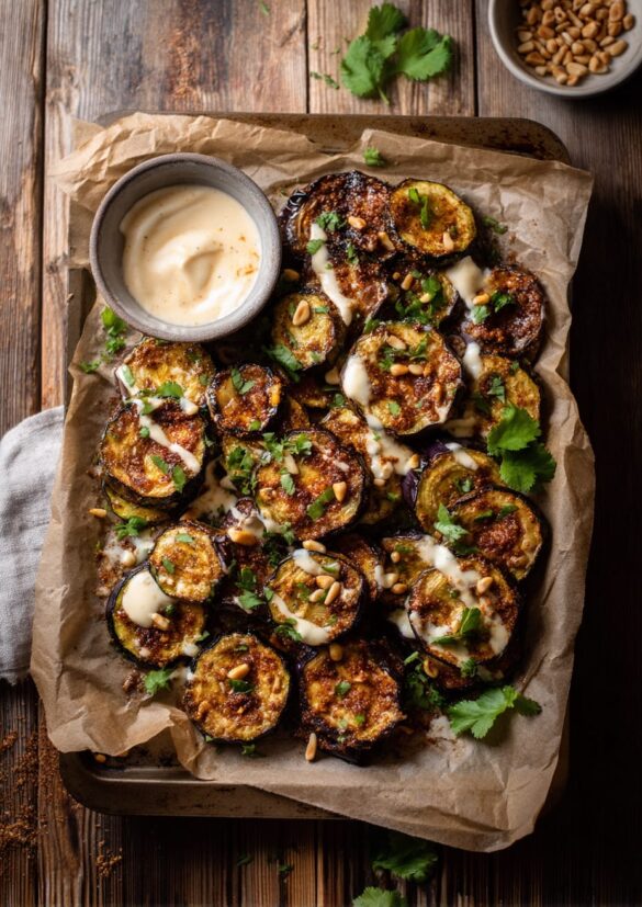 Roasted Courgette and Aubergine with Ras el Hanout and Tahini Drizzle