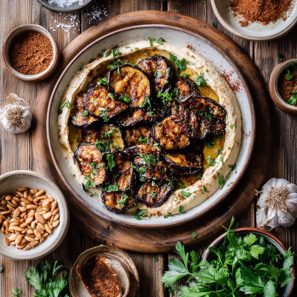Roasted Courgette and Aubergine with Ras el Hanout and Tahini Drizzle
