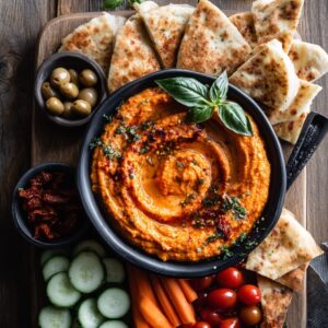 Sun-Dried Tomato and Basil Hummus