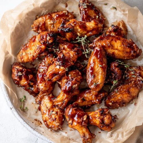 Extra Sticky Honey BBQ Wings with Garlic Butter