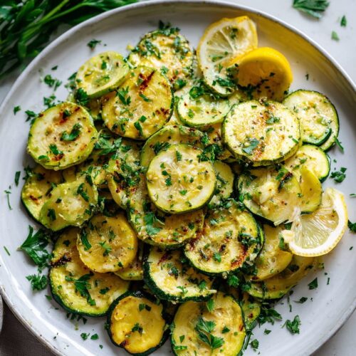 Garlic Butter Courgettes with Lemon and Parsley