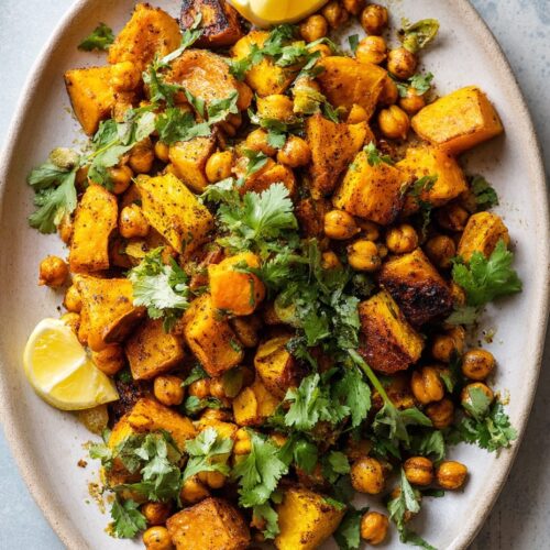 Moroccan-Spiced Roasted Pumpkin with Chickpeas and Coriander