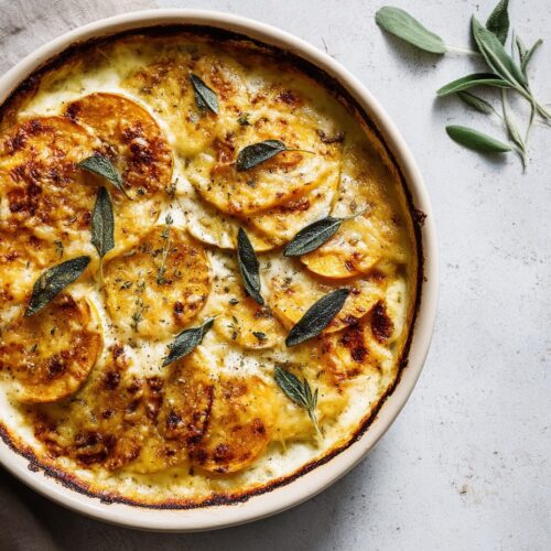 Pumpkin Gratin with Fresh Sage and Gruyère