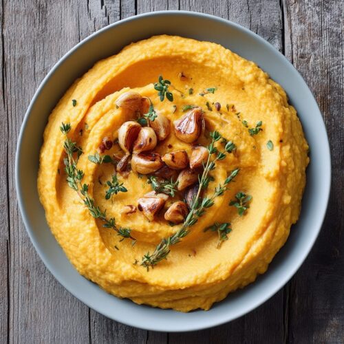Pumpkin Mash with Roasted Garlic and Thyme