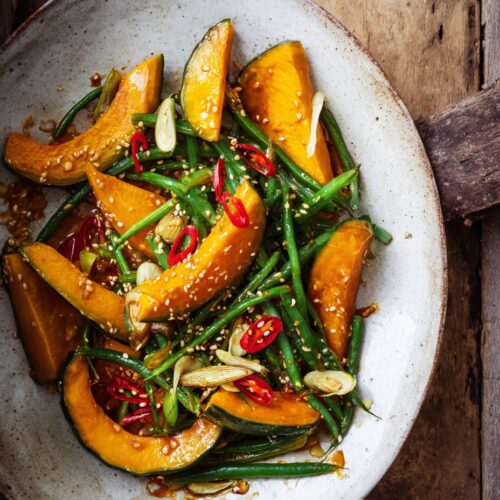 Pumpkin and Green Bean Stir-Fry