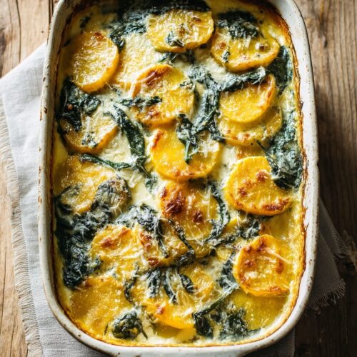 Pumpkin and Spinach Gratin with Fresh Sage