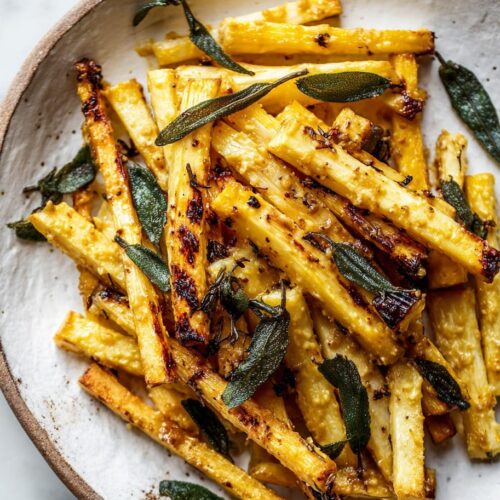 Roast parsnips with mustard and sage