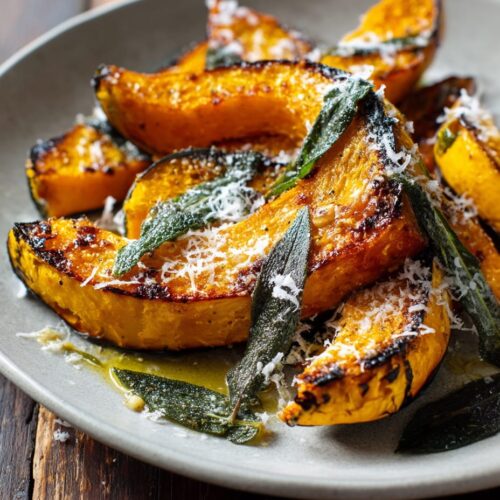 Roasted Pumpkin with Sage Butter and Parmesan Shavings