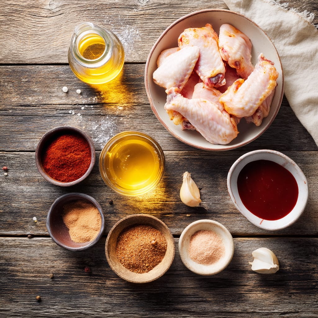 Smoky Grilled Honey BBQ Chicken Wings Ingredients