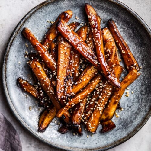 Sticky soy and ginger roast parsnips