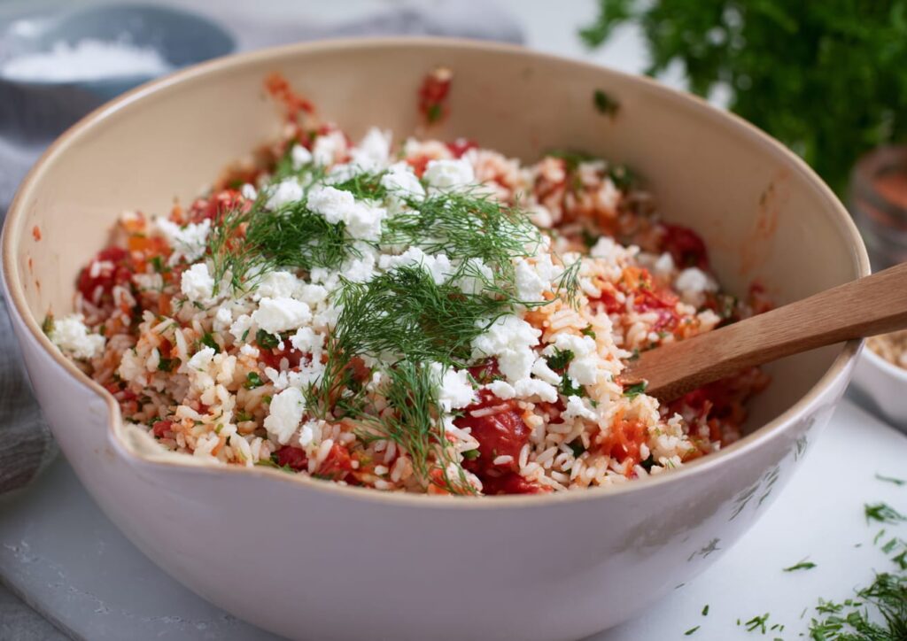 Stuffed Bell Peppers with Rice and Herbs