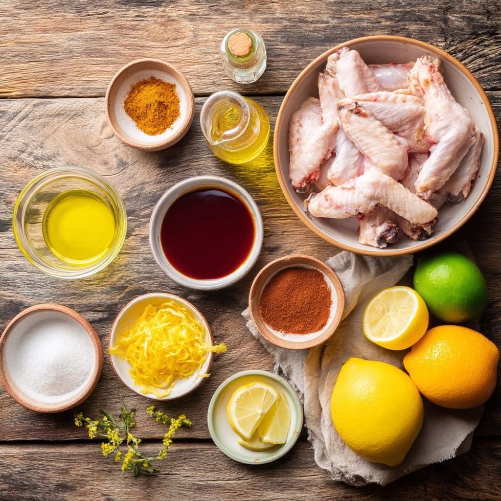 Summer Honey BBQ Chicken Wings with Citrus Zest Ingredients