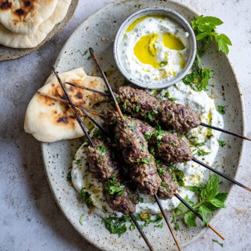 African Lamb Koftas with Garlic Yoghurt Dip